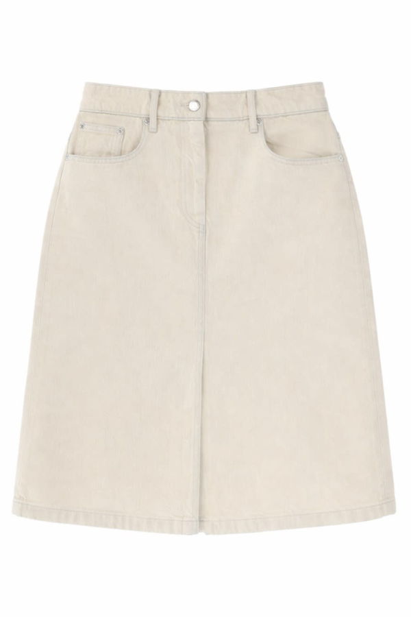A.P.C. Denim Midi Skirt - Powder