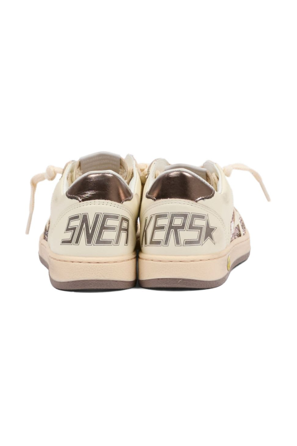 KIDS Golden Goose Ball Star Sneakers With Glitter - White