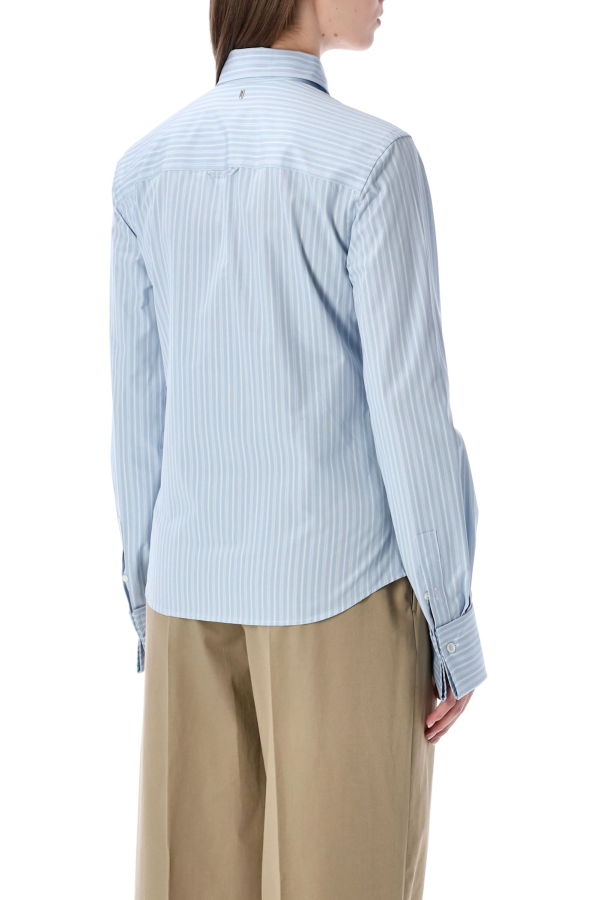 Ami Alexandre Mattiussi Ami Paris Ruffled Cotton Poplin Shirt - Light Blue