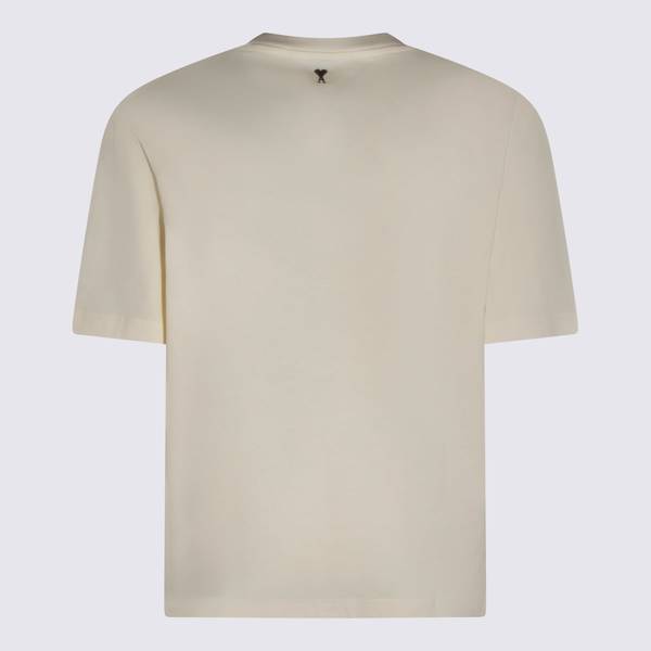 Ami Alexandre Mattiussi Off White Cotton T-Shirt - Beige