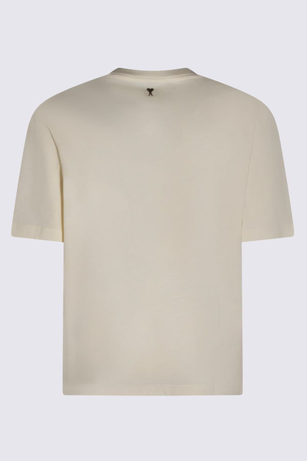 Ami Alexandre Mattiussi Off White Cotton T-Shirt - Beige