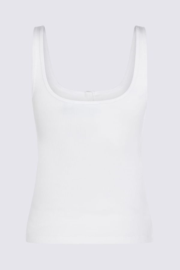Blumarine Cotton Tank Top - Natural White