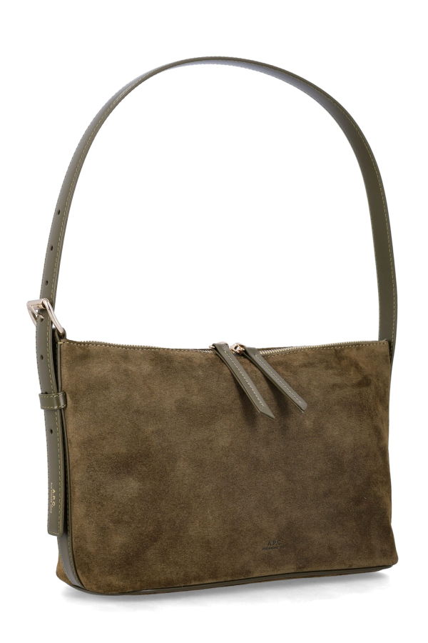 A.P.C. Vera Suede Shoulder Bag - Dark Khaki