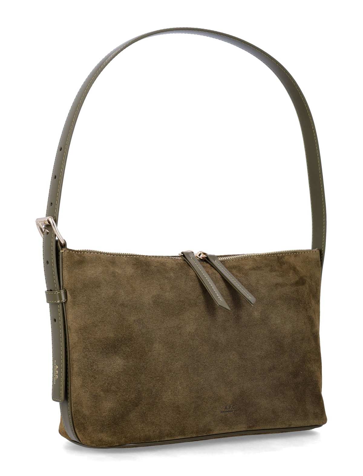 A.P.C. Vera Suede Shoulder Bag - Dark Khaki - Image 2 of 3