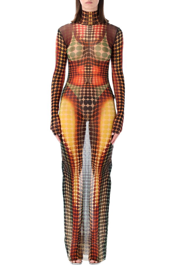 Jean Paul Gaultier Dots Re-edition Long Dress - Orange Multi