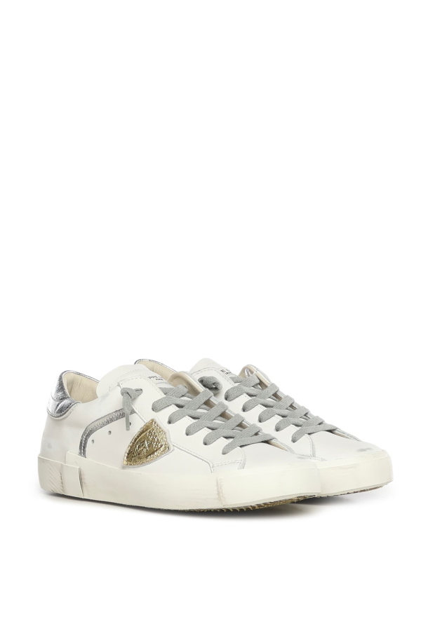 Philippe Model Prsx Leather Sneakers - White / Silver