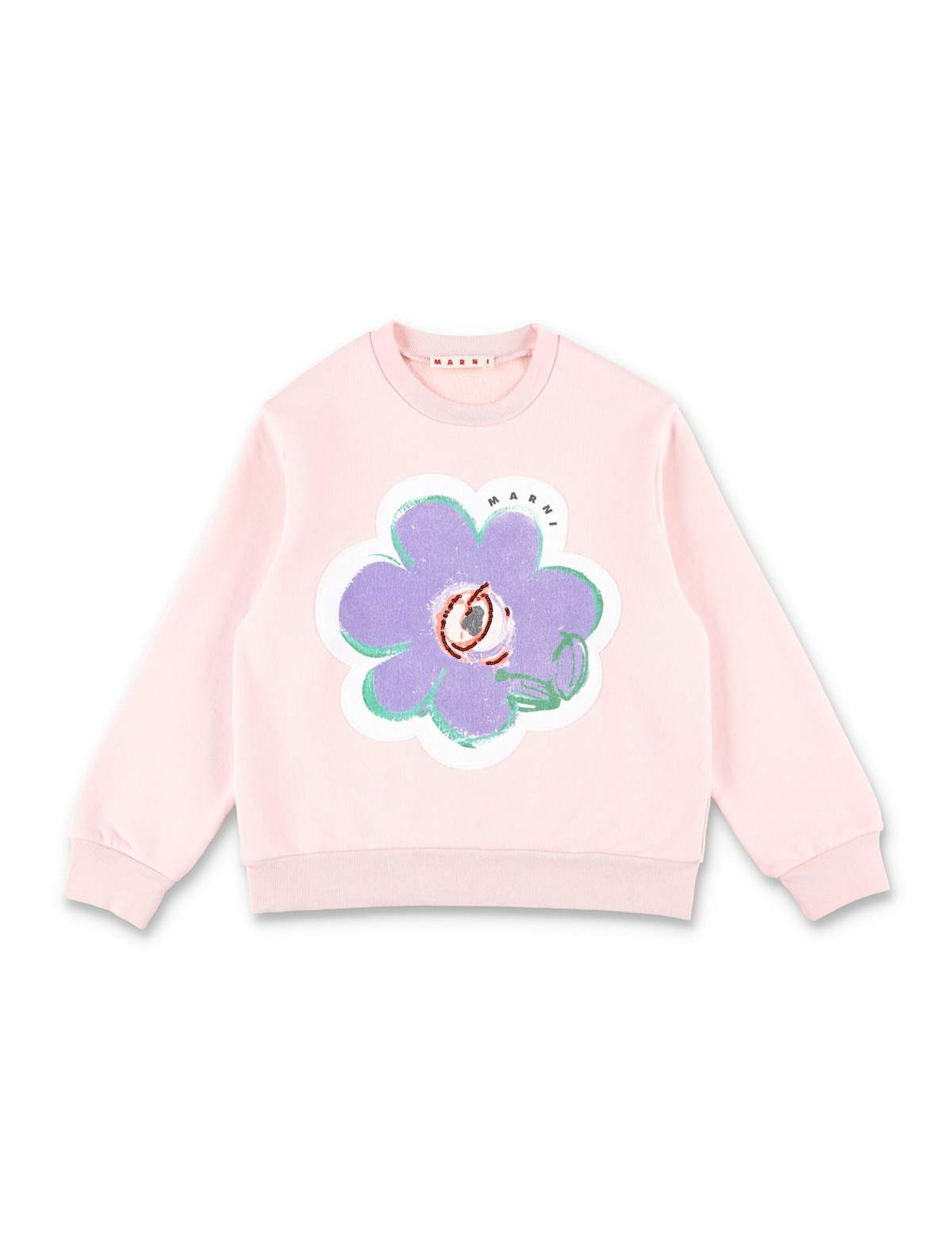 KIDS Marni Cotton Floral Sweatshirt - Pink - Image 1 of 3