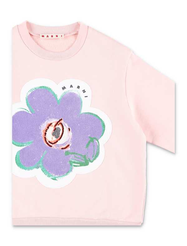 KIDS Marni Cotton Floral Sweatshirt - Pink