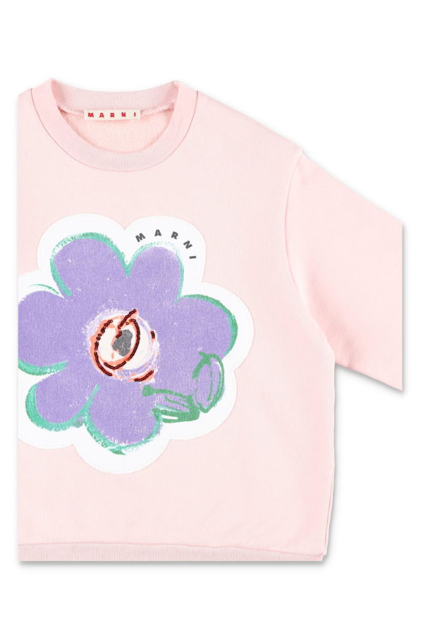 KIDS Marni Cotton Floral Sweatshirt - Pink