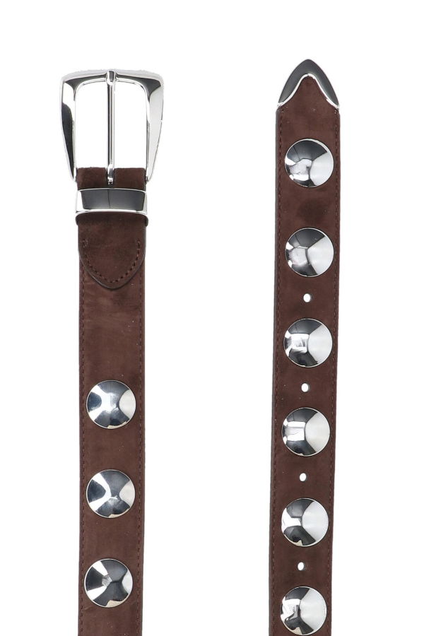 khaite Benny Studs Belt - Brown
