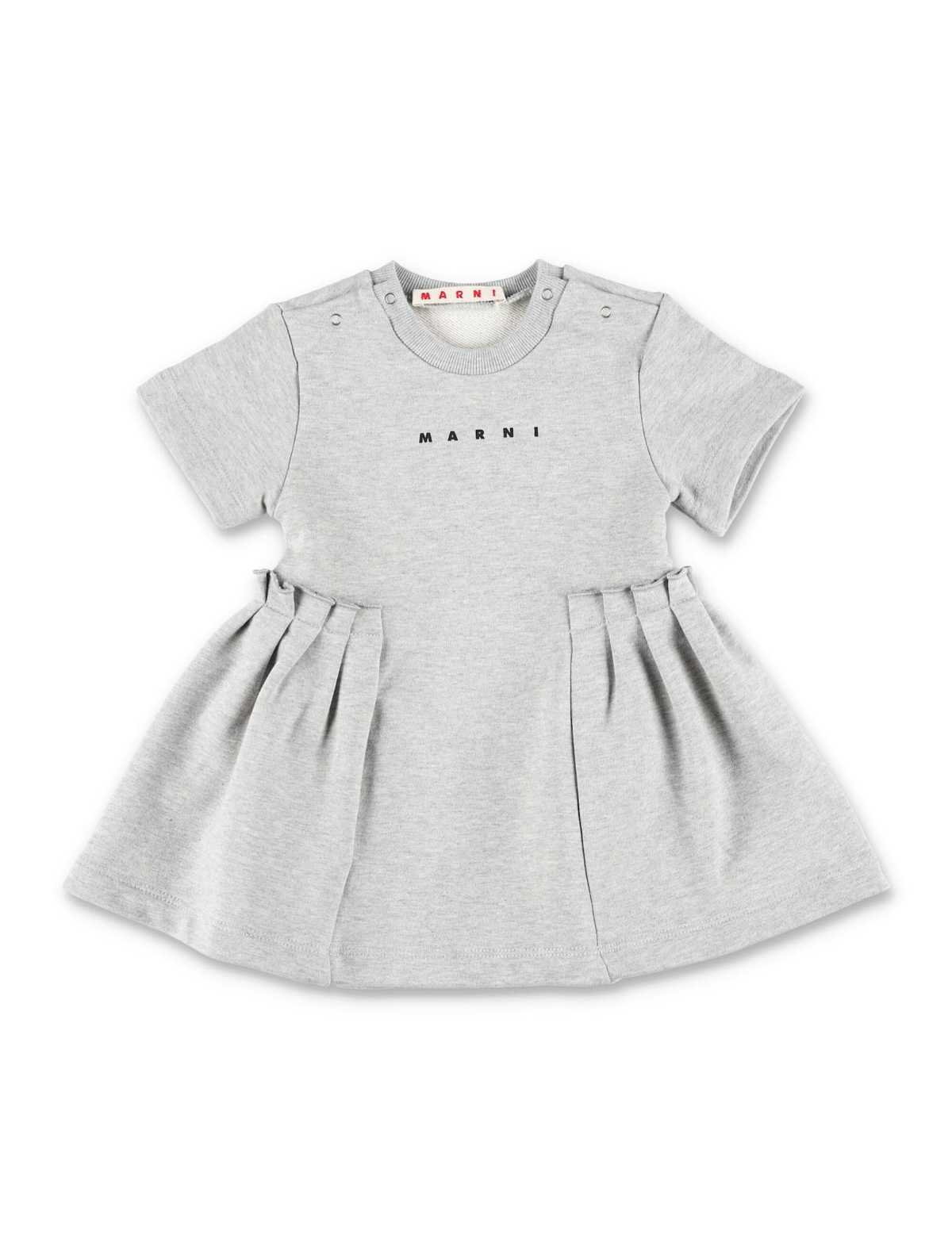KIDS Marni Cotton Baby Sweatdress Dress - Gray - Image 1 of 3