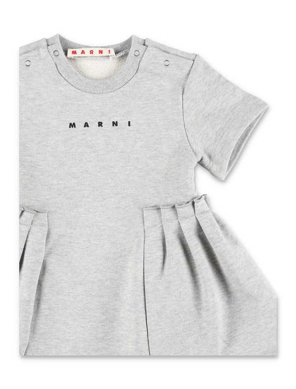 KIDS Marni Cotton Baby Sweatdress Dress - Gray