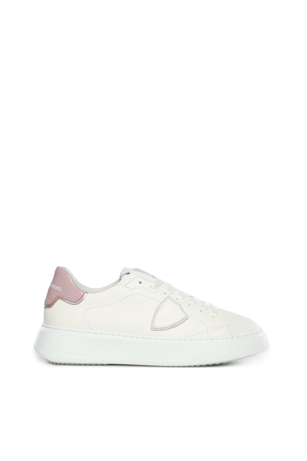Philippe Model Temple Leather Sneaker - White/Mauve