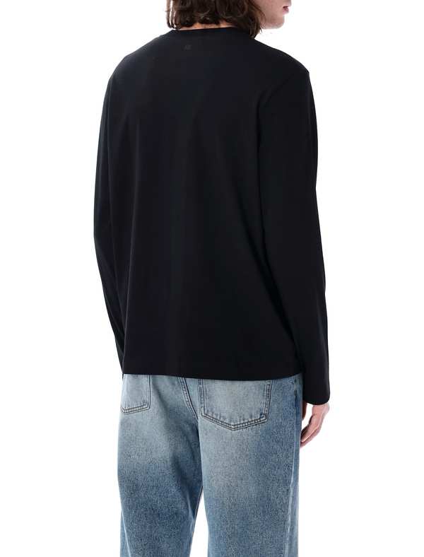 Ami Alexandre Mattiussi Ami Paris Long-Sleeve Ami De Coeur T-Shirt - Noir