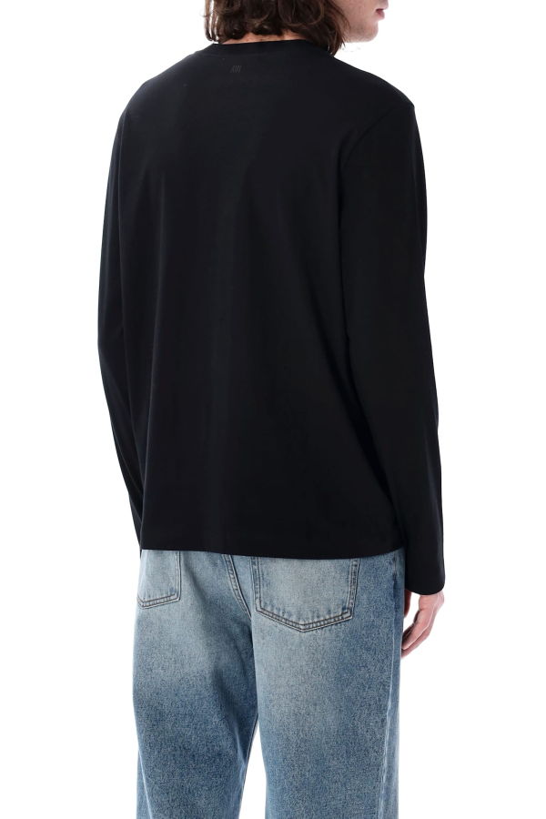 Ami Alexandre Mattiussi Ami Paris Long-Sleeve Ami De Coeur T-Shirt - Noir