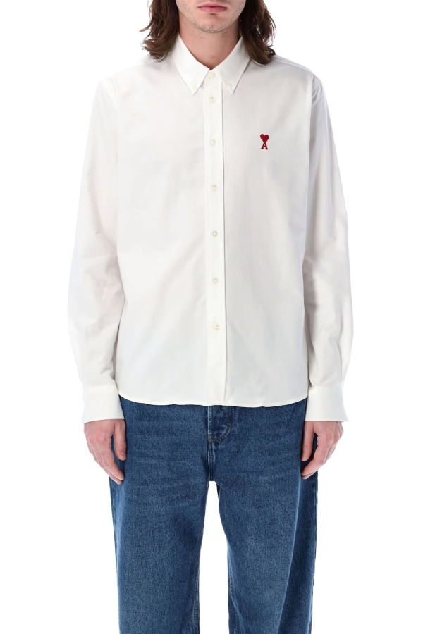 Ami Alexandre Mattiussi Ami Paris Cotton Ami De Coeur Shirt - White