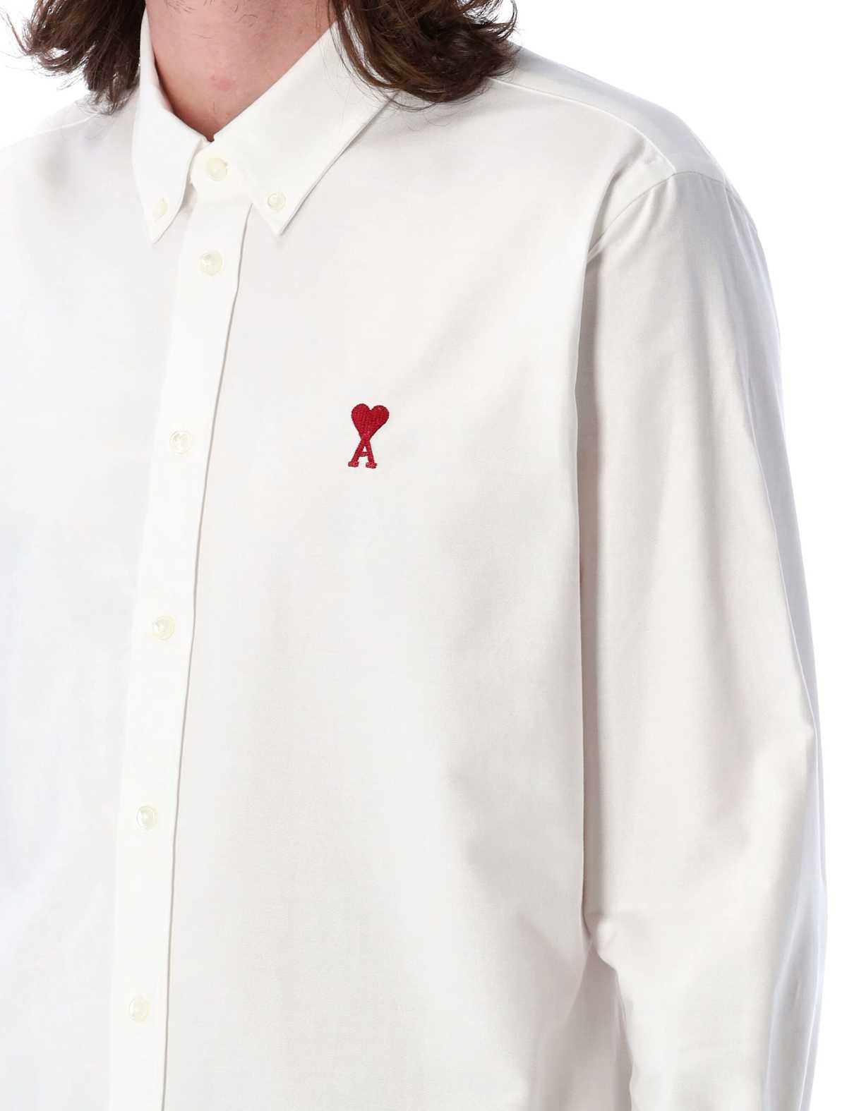 Ami Alexandre Mattiussi Ami Paris Cotton Ami De Coeur Shirt - White - Image 3 of 3