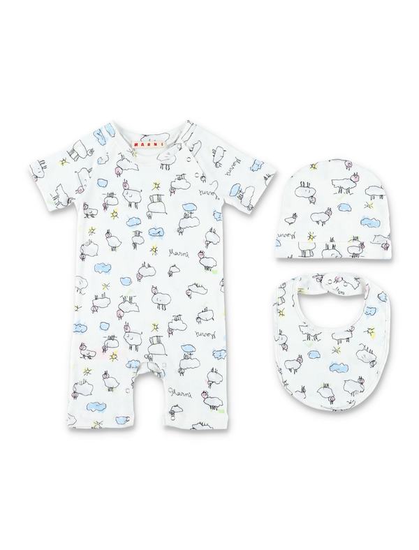KIDS Marni Printed Newborn Gift Set - White KIDS Marni Printed Newborn Gift Set - White