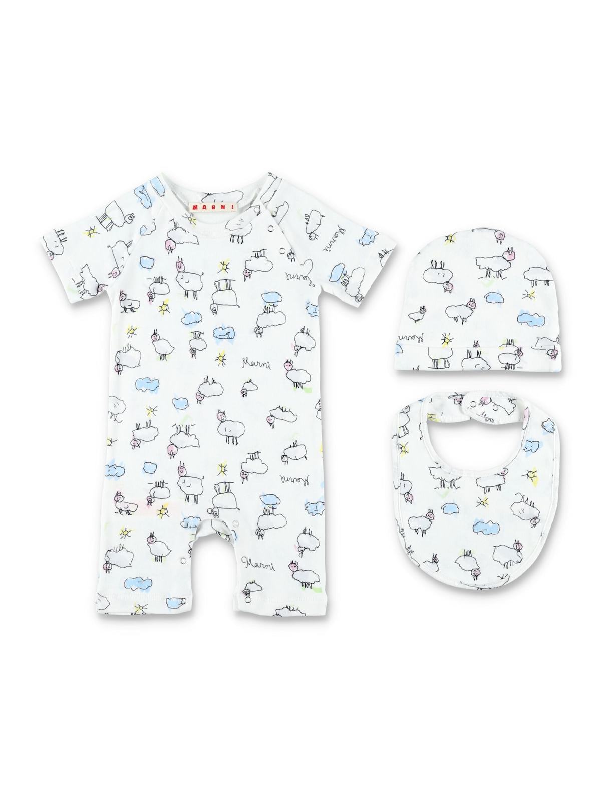 KIDS Marni Printed Newborn Gift Set - White - Image 1 of 3