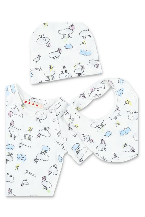 KIDS Marni Printed Newborn Gift Set - White