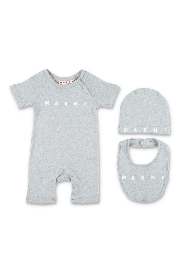 Marni Cotton Newborn Gift Set Baby Girls - Gray