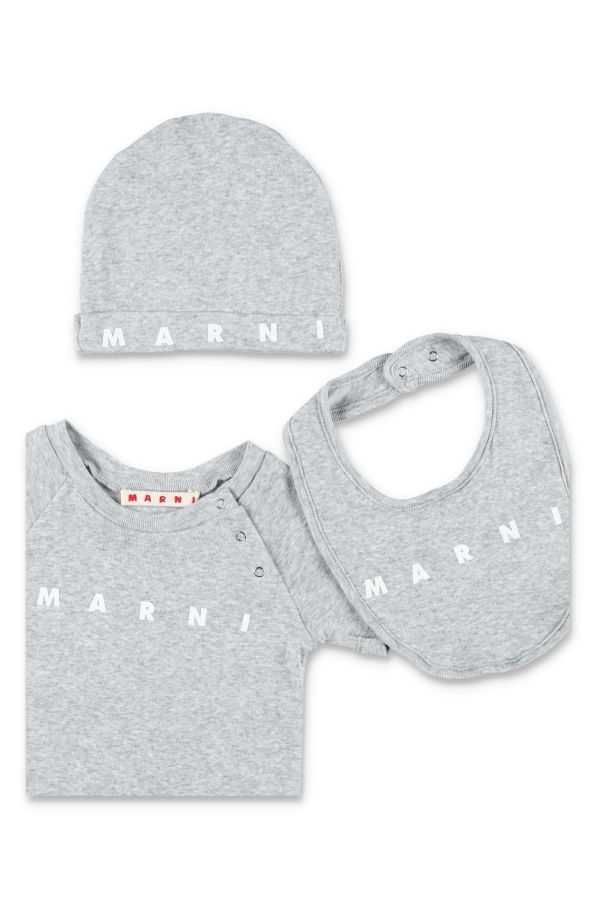 Marni Cotton Newborn Gift Set Baby Girls - Gray