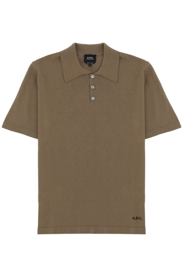 A.P.C. Polo With Logo Polo Shirt - Green