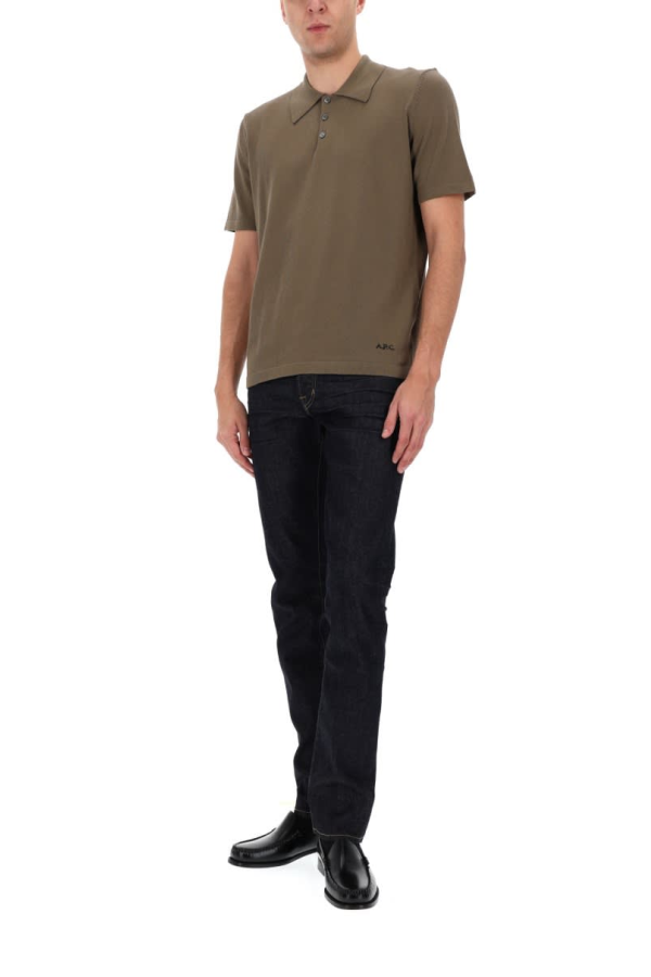 A.P.C. Polo With Logo Polo Shirt - Green