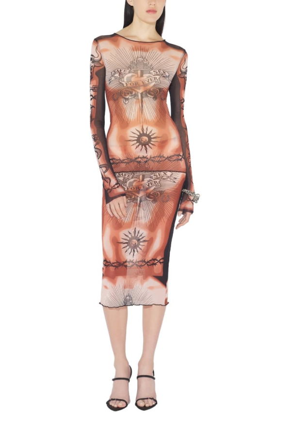 Jean Paul Gaultier Safe Sex Tattoo Print Top - Multicolour