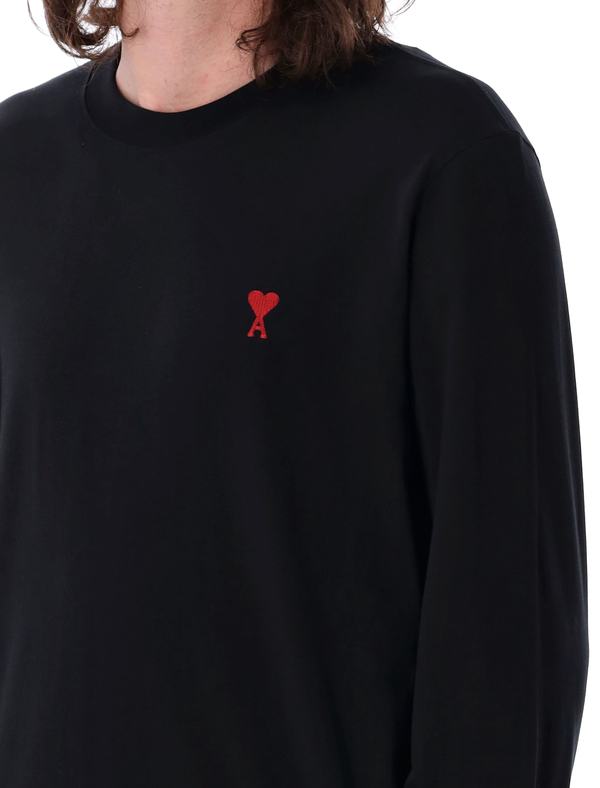 Ami Alexandre Mattiussi Ami Paris Long-Sleeve Ami De Coeur T-Shirt - Noir