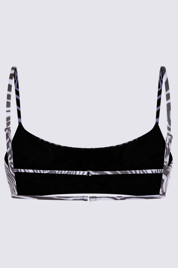 Blumarine Zebra Beachwear Top - Natural White/Black