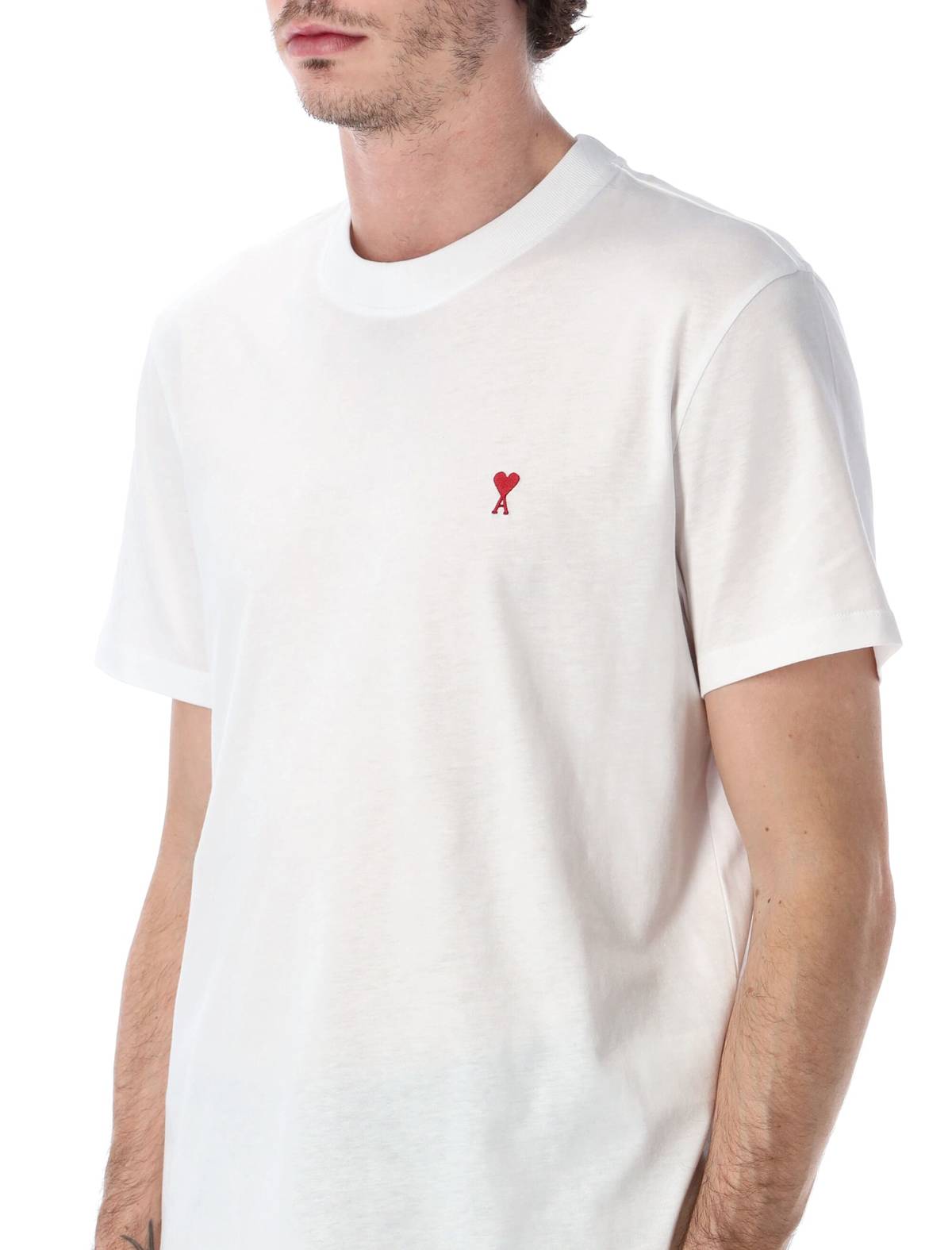 Ami Alexandre Mattiussi Ami Paris Organic Cotton Ami De Coeur T-Shirt - Blanc - Image 3 of 3