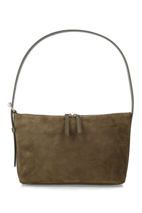 A.P.C. Vera Suede Shoulder Bag - Dark Khaki