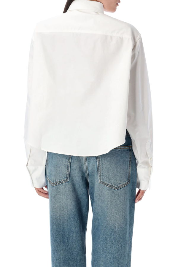Ami Alexandre Mattiussi Ami Paris Oxford Cropped Shirt - White