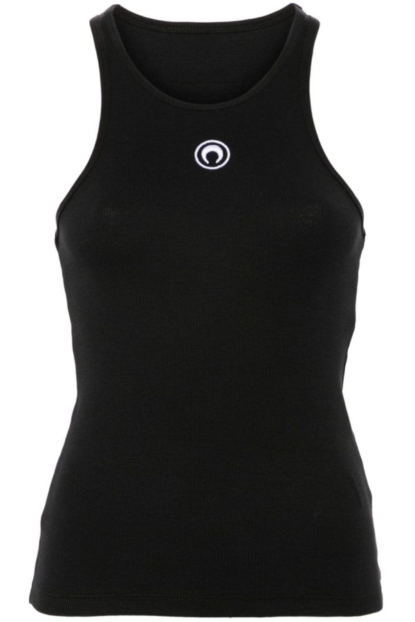 MARINE SERRE Moon Cotton Tank Top - Black