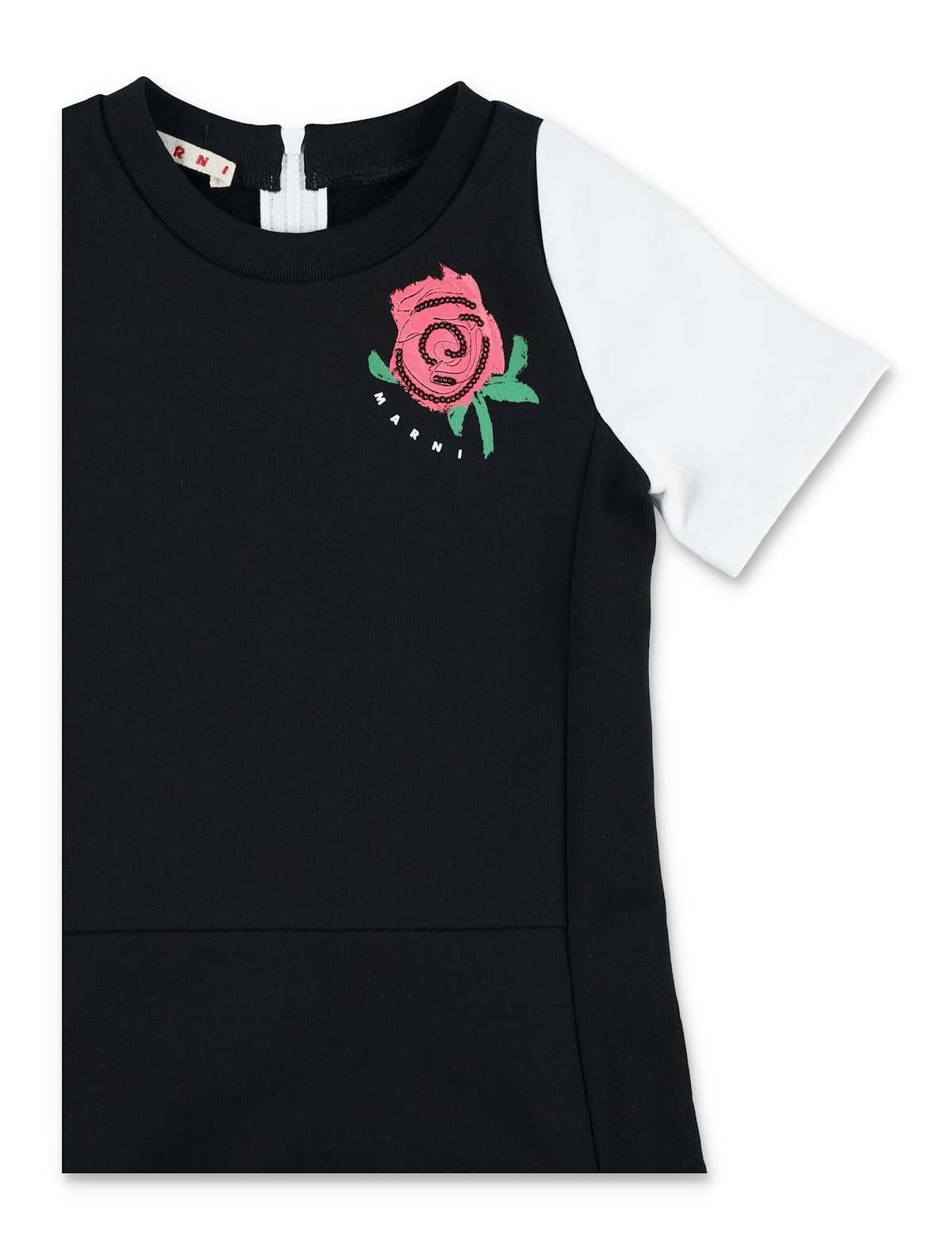 KIDS Marni Jersey Dress With Rose - Black - Image 2 of 3