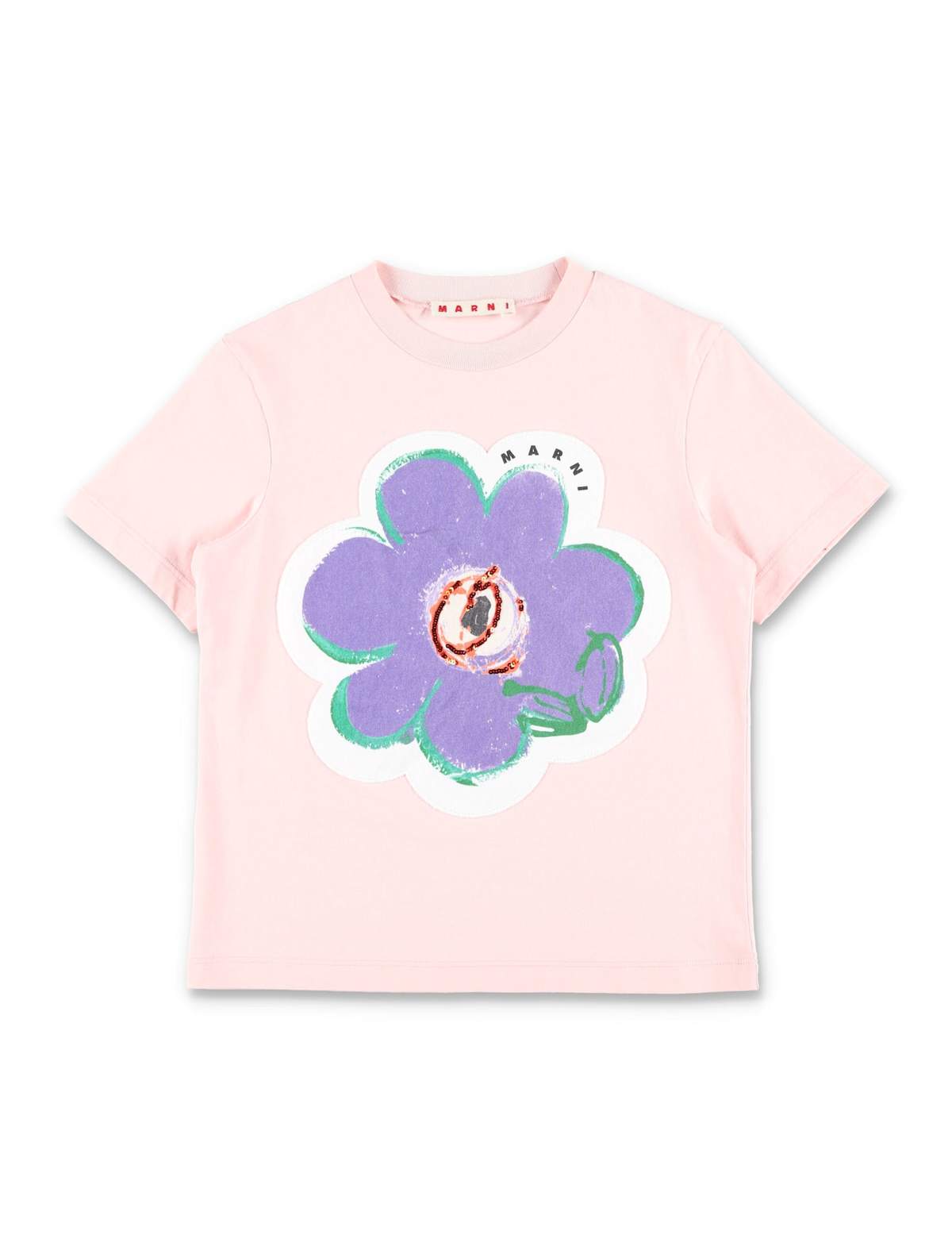KIDS Marni Floral T-Shirt - Pink - Image 1 of 3