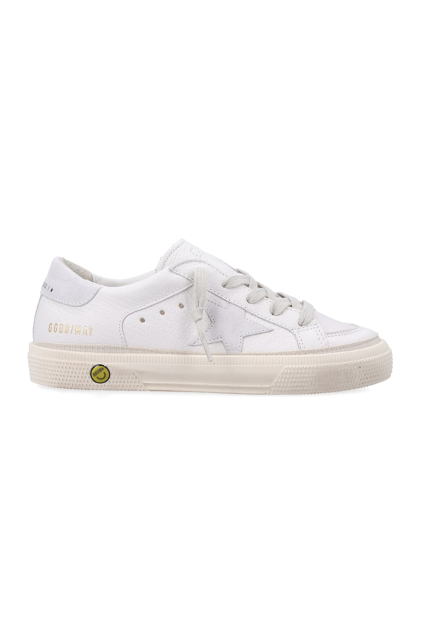 KIDS Golden Goose May White Nappa Leather Sneakers - Optic White