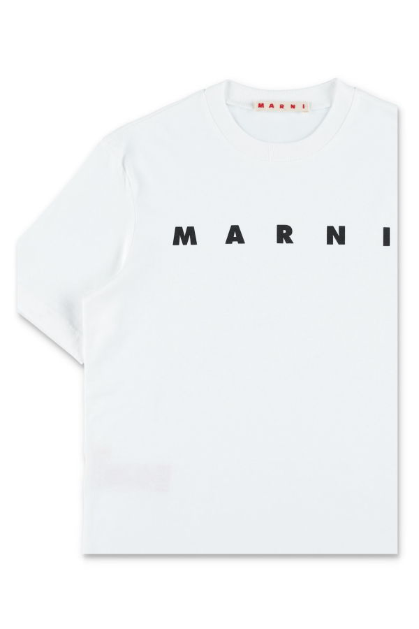 KIDS Marni Logo Cotton T-Shirt - White