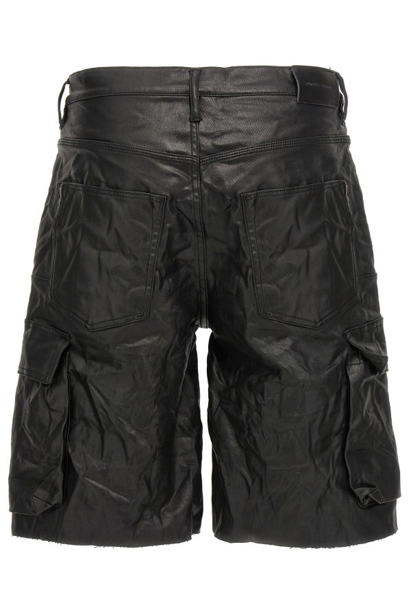 PURPLE High Shine Cargo Bermuda Shorts - Black