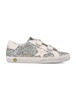 KIDS Golden Goose Old School Glitter And Leather Sneakers - Platinum/Cream - Thumbnail 1