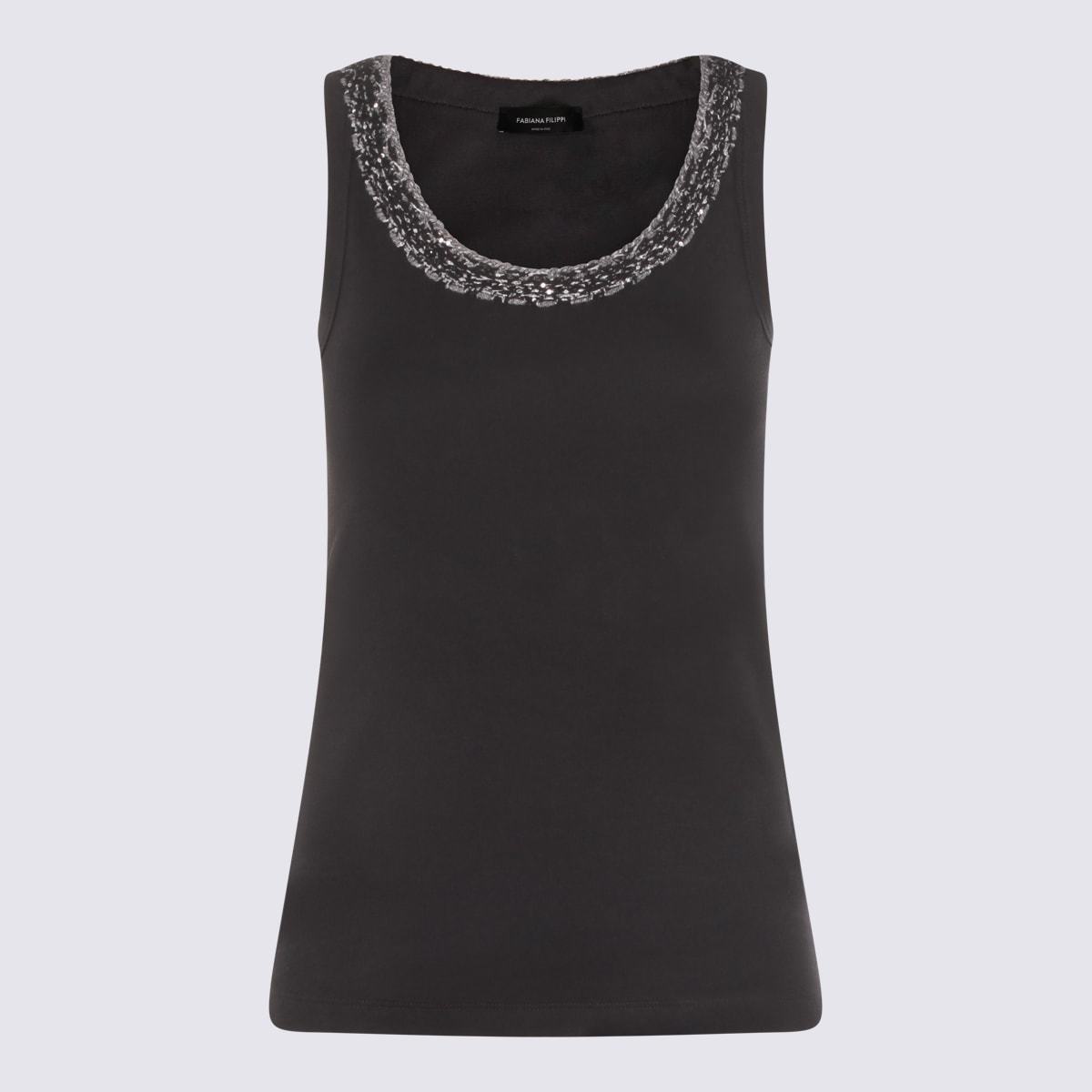 Fabiana Filippi Navy Cotton Top Tank Top - Blue - Image 1 of 3