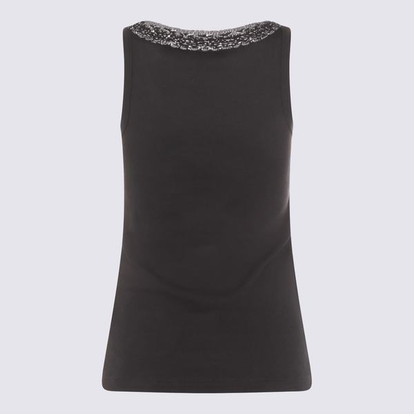 Fabiana Filippi Navy Cotton Top Tank Top - Blue