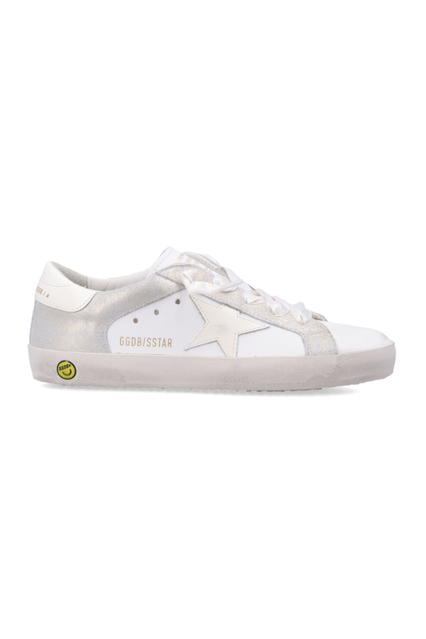 KIDS Golden Goose Super-star Leather and Laminated Suede Sneakers - White/Platinum