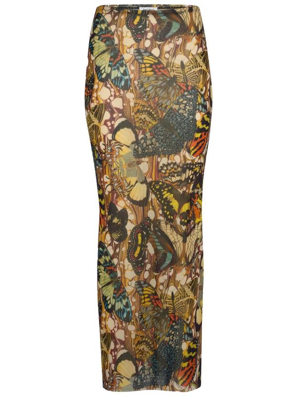 Jean Paul Gaultier Long Skirt With Bow Tie Print Skirt - Multicolour