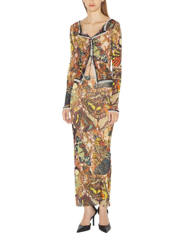 Jean Paul Gaultier Long Skirt With Bow Tie Print Skirt - Multicolour