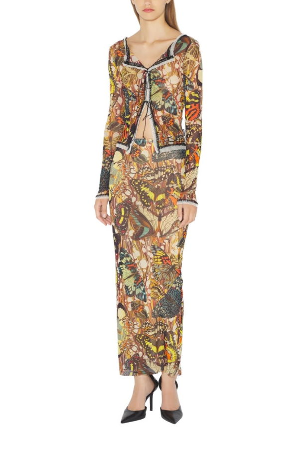 Jean Paul Gaultier Long Skirt With Bow Tie Print Skirt - Multicolour