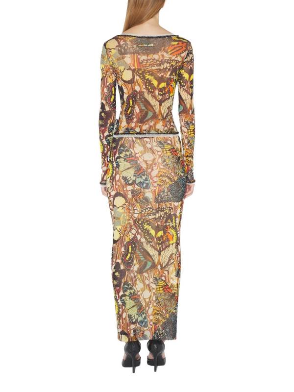 Jean Paul Gaultier Long Skirt With Bow Tie Print Skirt - Multicolour