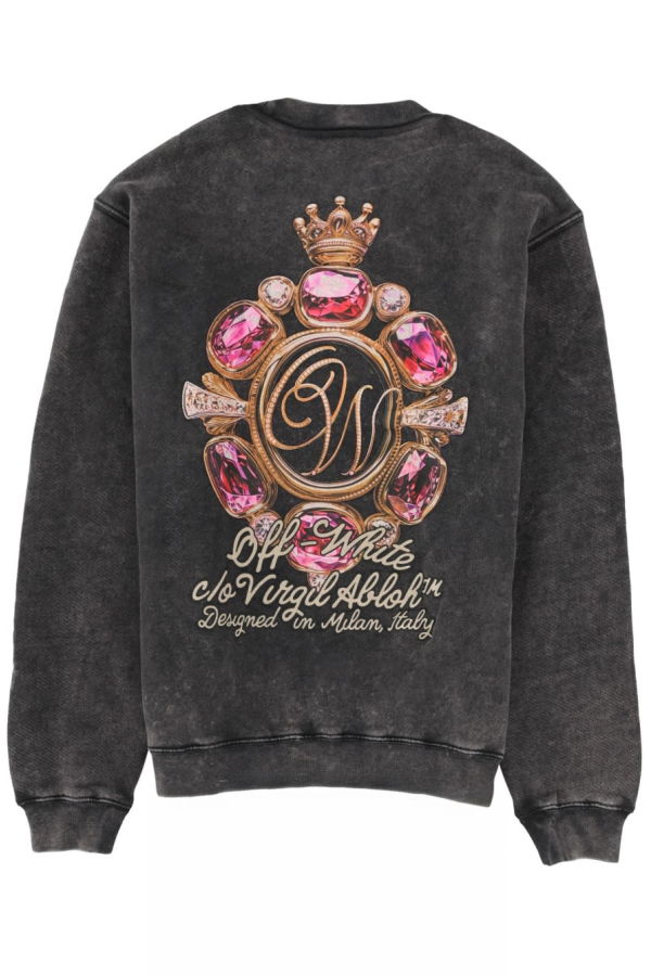 Off-White Sweatshirt With Print - Charcoal