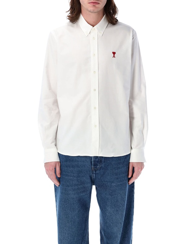 Ami Alexandre Mattiussi Ami Paris Cotton Ami De Coeur Shirt - White